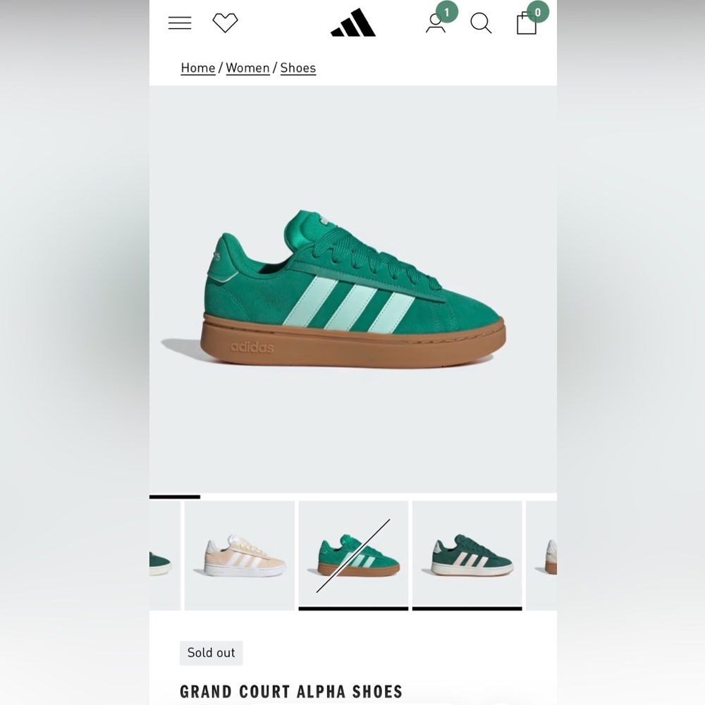 adidas Grand Court Alpha ‘00s Sneakers. Kelly Green - Picture 2 of 7